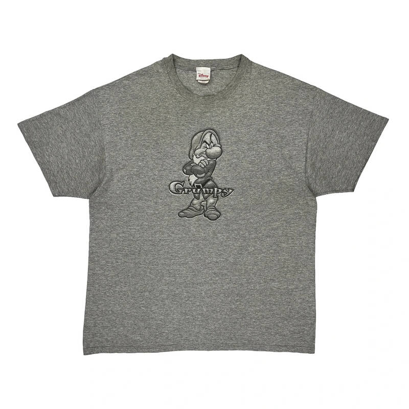 Grumpy Disney Graphic T-Shirt - 2XL Grey Cotton