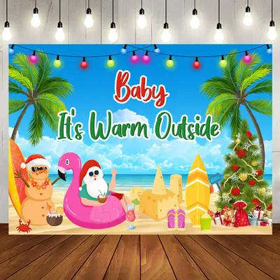 Aperturee Christmas Baby Is Warm Outside Baby Shower Backdrop