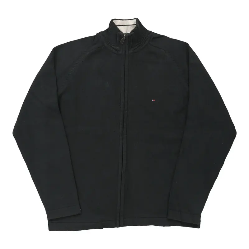 Tommy Hilfiger Zip Up - Large Black Cotton