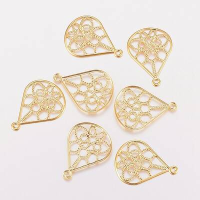 201 Stainless Steel Filigree Pendants
