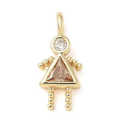 Brass Micro Pave Cubic Zirconia Pendants