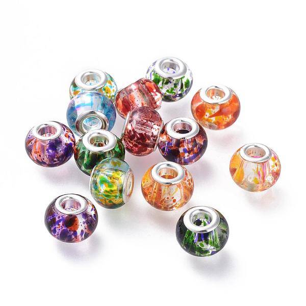 Spray Painted Glass European Beads