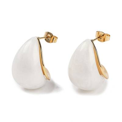 Teardrop Resin Stud Earrings