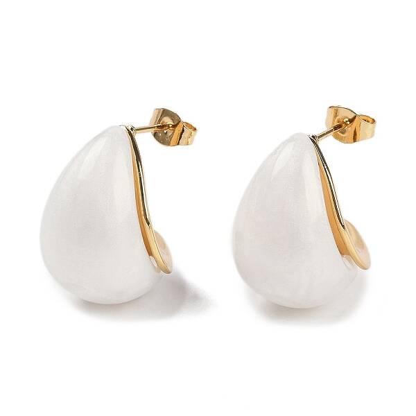 Teardrop Resin Stud Earrings