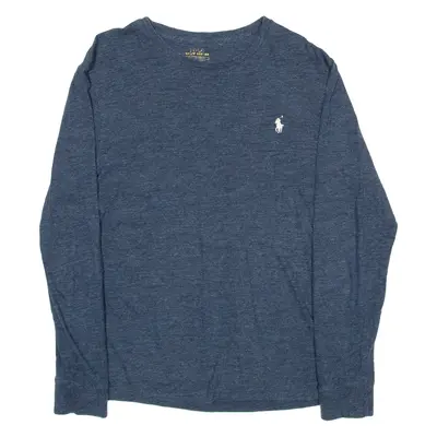 POLO RALPH LAUREN Custom Slim Fit Mens T-Shirt Blue Long Sleeve S
