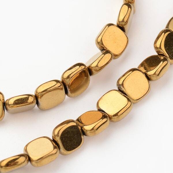 Electroplate Non-magnetic Synthetic Hematite Beads Strands