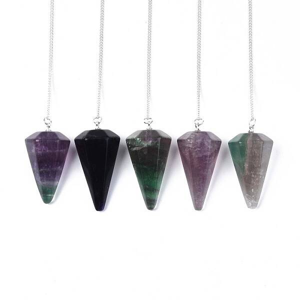Natural Fluorite Hexagonal Pointed Dowsing Pendulums