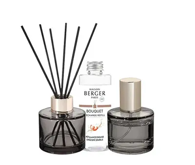 Maison Berger Paris Set Regalo Diffusore Di Aromi Rosalie Grigio + Ricarica E Spray Per La Casa Intense Glitter