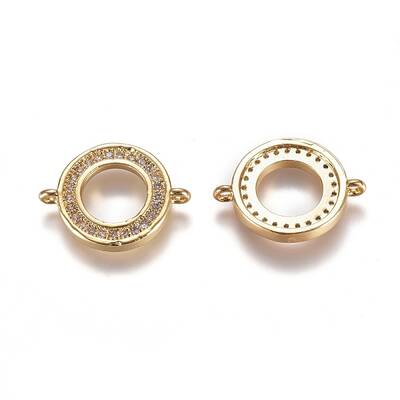 Brass Micro Pave Cubic Zirconia Links connectors