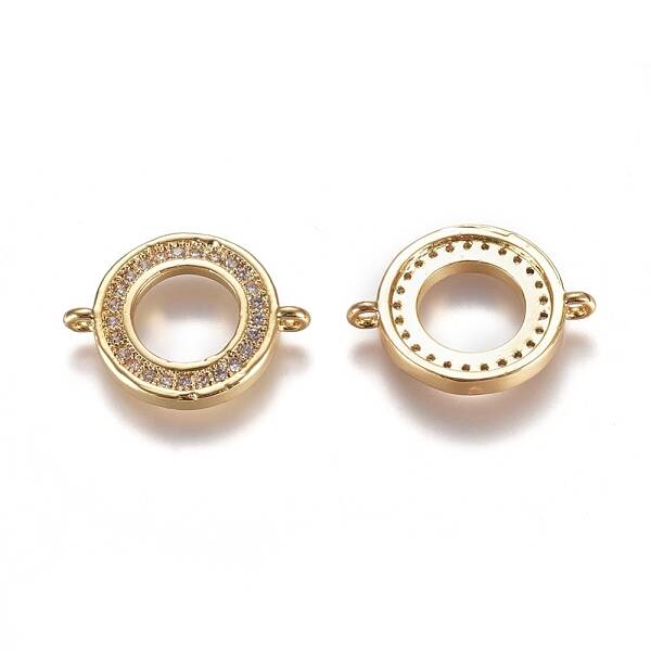 Brass Micro Pave Cubic Zirconia Links connectors