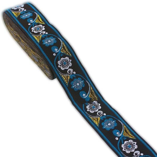 Flat Ethnic Style Embroidery Polyester Ribbons
