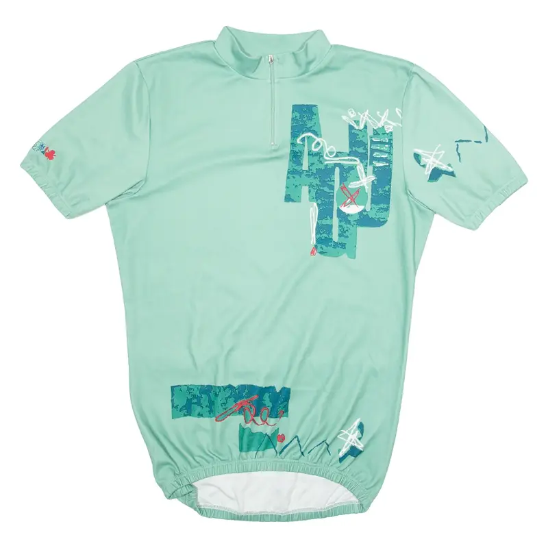 AGU SPORTS Cycling Mens Jersey Green 90s 1/4 Zip XL
