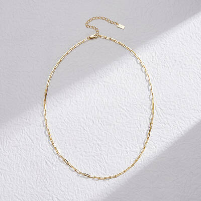 925 Sterling Silver Paperclip Chain Necklaces for Women