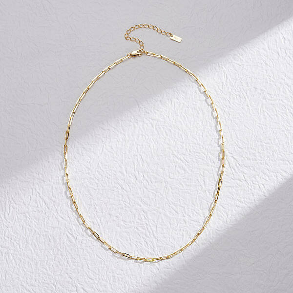 925 Sterling Silver Paperclip Chain Necklaces for Women