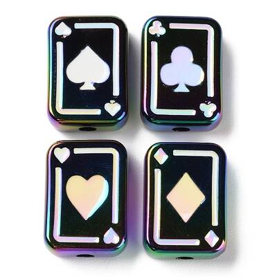 UV Plating Rainbow Iridescent Acrylic Enamel Beads
