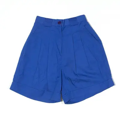 GIRL SCOUTS Pleated Shorts Blue 80s Regular Casual Womens 7-8 Years W22
