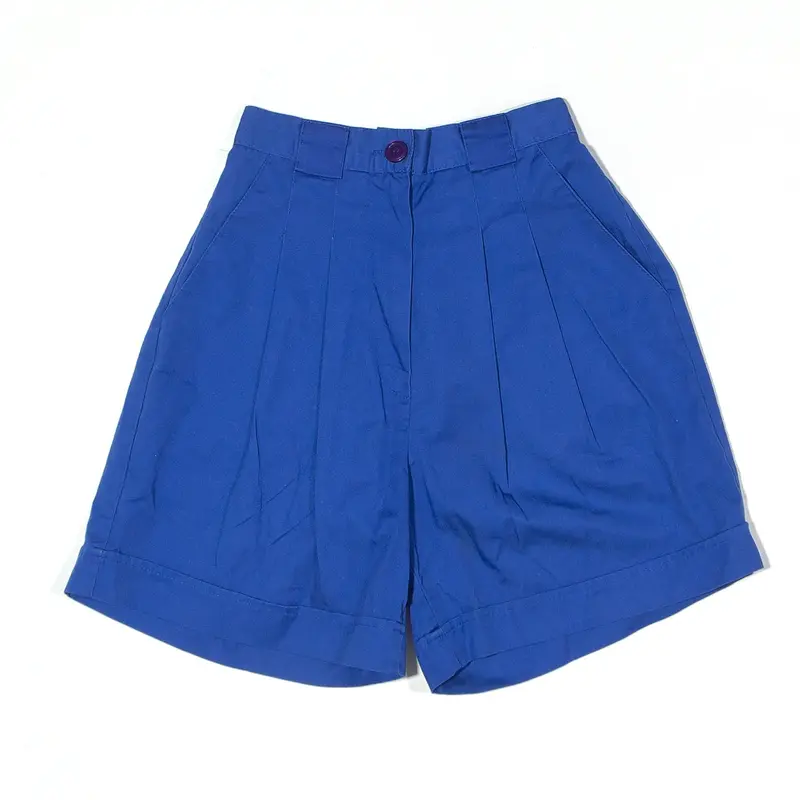 GIRL SCOUTS Pleated Shorts Blue 80s Regular Casual Womens 7-8 Years W22