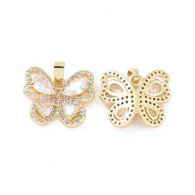 Brass Micro Pave Cubic Zirconia Pendants