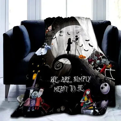 Nightmare Before Christmas Ultra Soft Jack Christmas Throw Blanket Warm Bed Flannel Blankets for Camping Sofa Bedroom Living ...