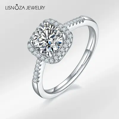 ă#19 Square-Wrap Ring ăSynthetic Moissanite Square-Wrap Ring in 925 Silver,1ct