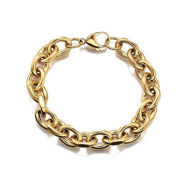 304 Stainless Steel Cable Chain Bracelets for Women