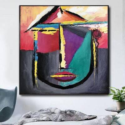 Original Abstract Face Paintings On Canvas Original Oil Abstract Artwork Contemporary Wall Painting Modern | THE BEAUTY OF YO...
