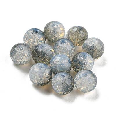 Transparent Spray Painting Crackle Glass Beads