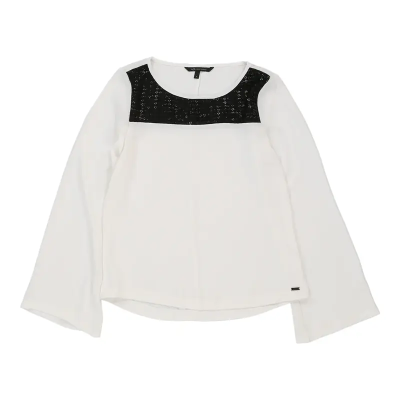Armani Exchange Blouse - Small White Viscose | Size: small