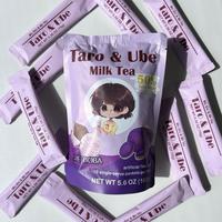 Taro & Ube Milk Tea Mix – 10 Single-Serve Packets, Low Sugar & No Caffeine