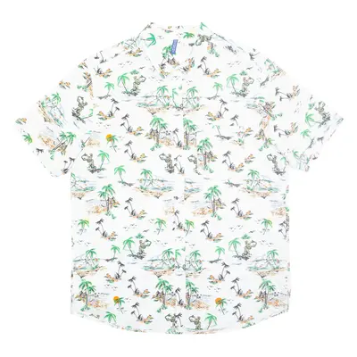 DIVIDED Mens Hawaiian Shirt White Floral XL