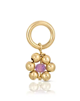 Flowercita February Amethyst Charm | Metal Color: Gold