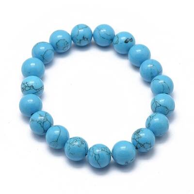 Synthetic Turquoise Jasper Bead Stretch Bracelets