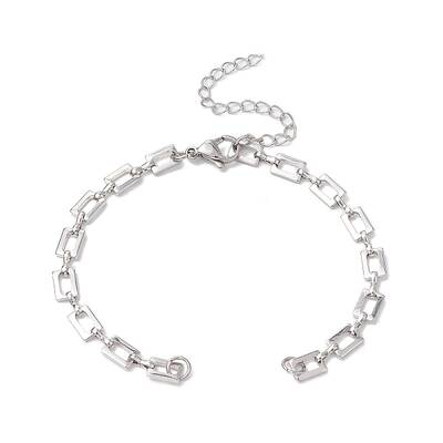 Brass Rectangle Link Chains Bracelet Making