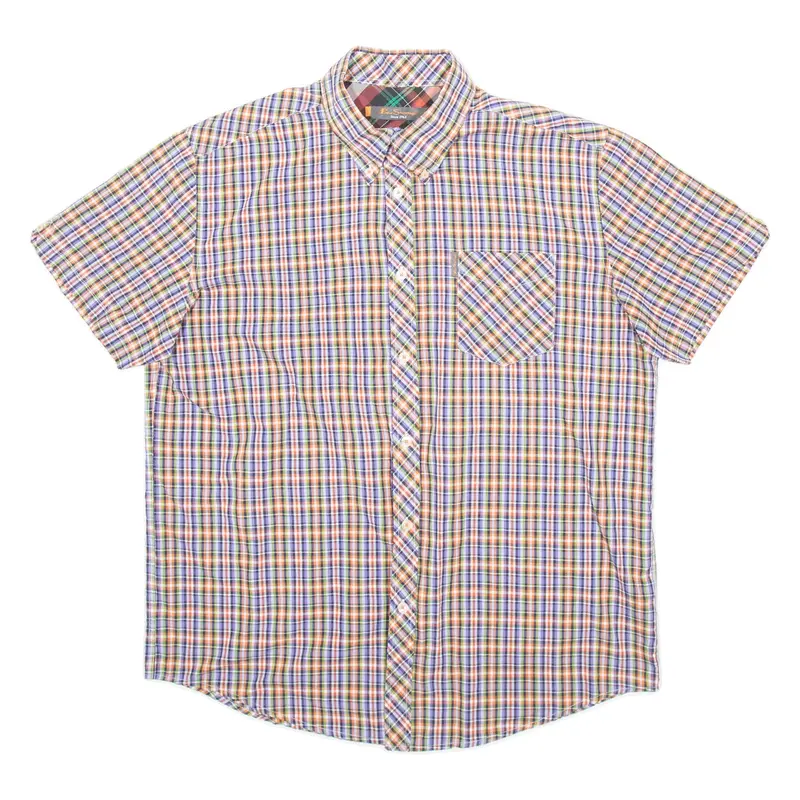 BEN SHERMAN Mens Shirt Blue Check XL