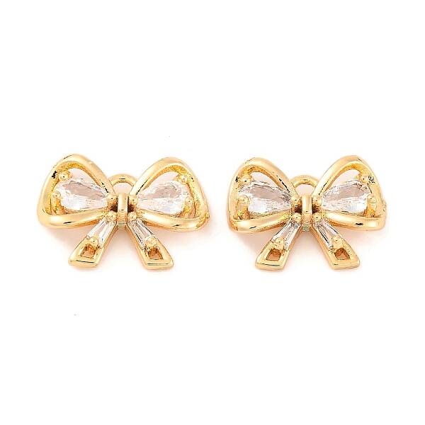 Brass Micro Pave Clear Cubic Zirconia Pendants