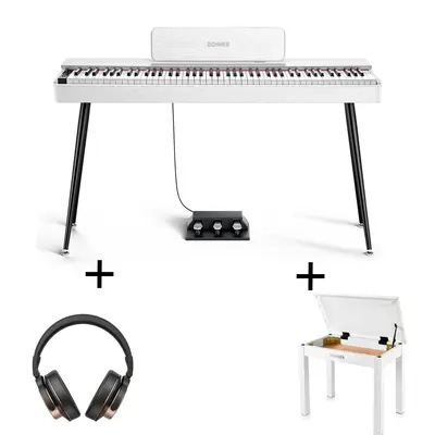 Donner OURA™ S100 Home Digital Piano Member Only - White / Piano+Bench+Headphones