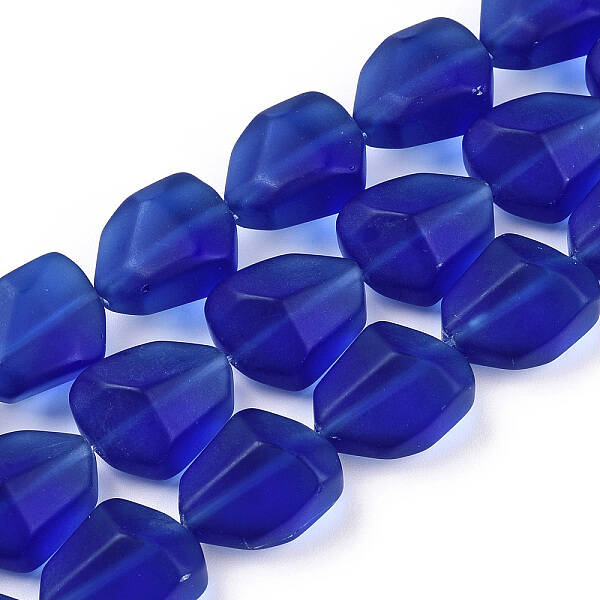 Transparent Frosted Glass Beads Strands