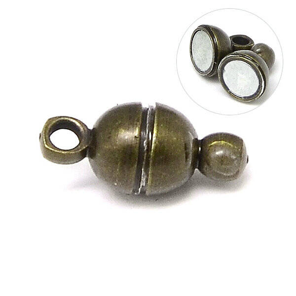 Round Brass Magnetic Clasps with Loops