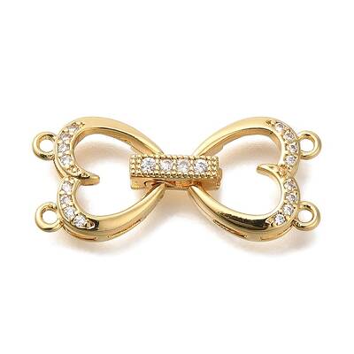 Brass Micro Pave Clear Cubic Zirconia Fold Over Clasps