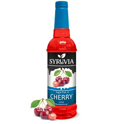 Syruvia Sugar-Free Cherry Syrup, 25.4 fl oz – Enjoy Sweet Cherry Flavor Without Sugar. Kosher, Gluten-Free, Perfect for Dri...