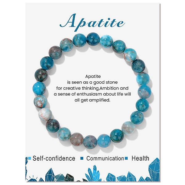 Natural Apatite Beaded Stretch Bracelets