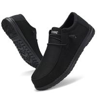 Steel Toe Loafers Men Lightweight Comfortable Slip On Walking Casual Flats Sneakers Work Safety Shoes Runner Closed Footwear ...