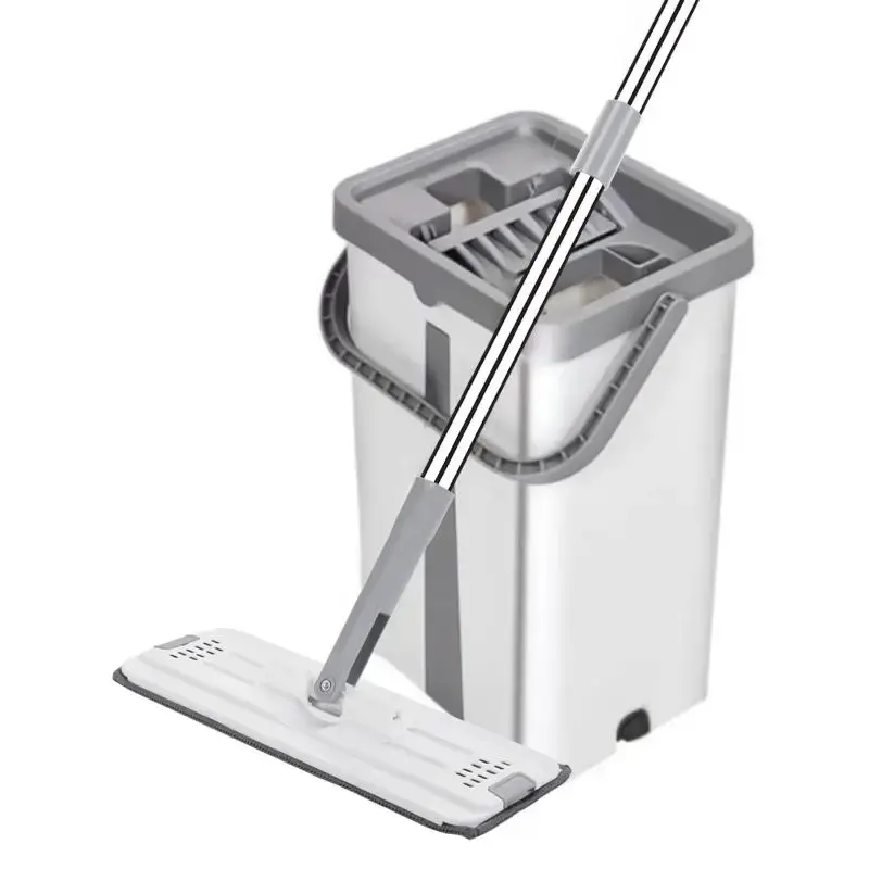 Mop and Bucket with Wringer Set, 2 Counts/set Household Mop, Long Handle Quick Drying Mop, Durable Floor Cleaning Tools, Hom...
