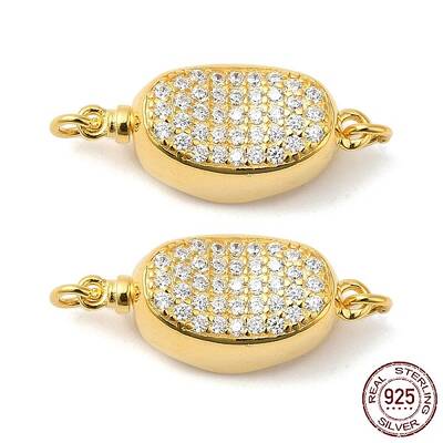 925 Sterling Sliver Micro Pave Clear Cubic Zirconia Box Clasps