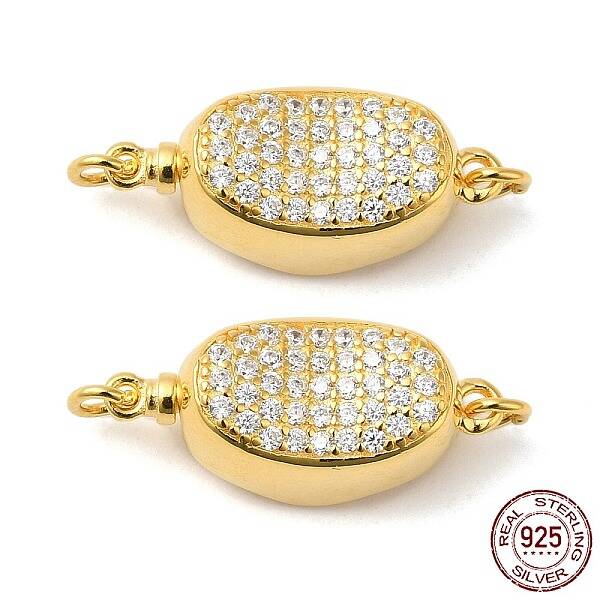 925 Sterling Sliver Micro Pave Clear Cubic Zirconia Box Clasps