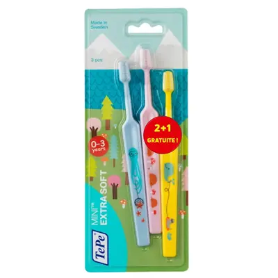 Tepe Mini Extra Soft Soft Toothbrushes 0-3 Years x3