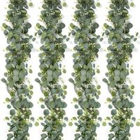 Artificial Eucalyptus Garland for Room Decor, Faux Eucalyptus Leaf Vine, Artificial Hanging Vine Wall Decor, Decorative Plant...