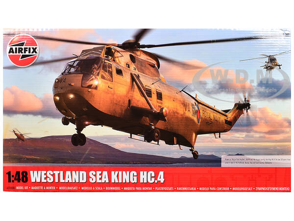 Level 4 Model Kit Westland Sea King HC.4 Helicopter with 4 Scheme Options 1/48 Plastic Model Kit by Airfix