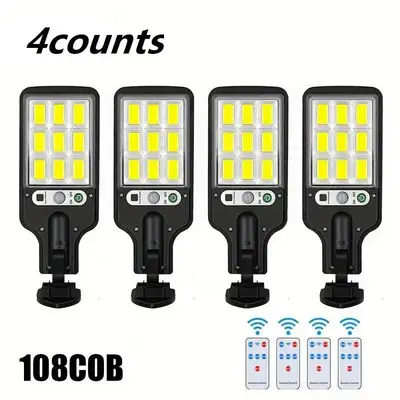 Solar Security Light, Motion Sensor Outdoor Light, Waterproof LED Lamp with 3 Modes, Remote Control, Flush Mount Outdoor Lamp