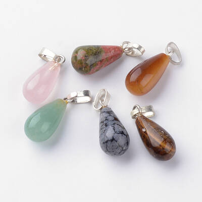 Synthetic & Natural Natural & Synthetic Mixed Stone Pendants